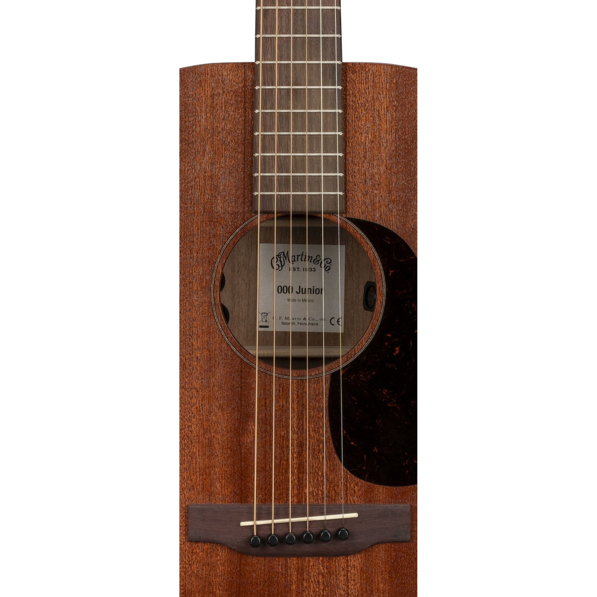 Martin 000 Jr E Sapele Junior Acoustic Electric Guitar - Medium Cherry Stain - View 5 | MusicMarket