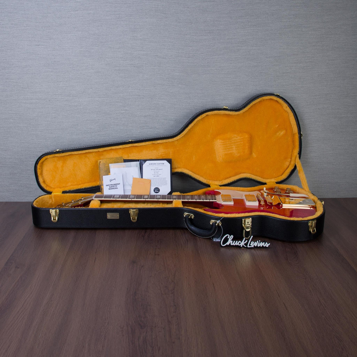 Gibson Custom Shop 1964 SG Standard Reissue Maestro Vibrola Electric Guitar, Gold Hardware - Watermelon King -