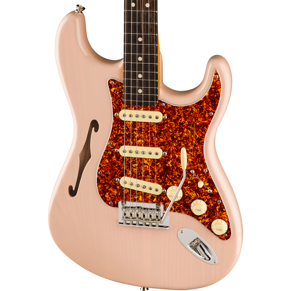 Fender American Professional II Stratocaster Thinline - Transparent Shell Pink - MusicMarket