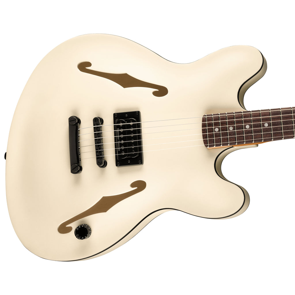 Fender Tom DeLonge Starcaster Semi-Hollow Electric Guitar - Satin Olympic White - View 4 | MusicMarket