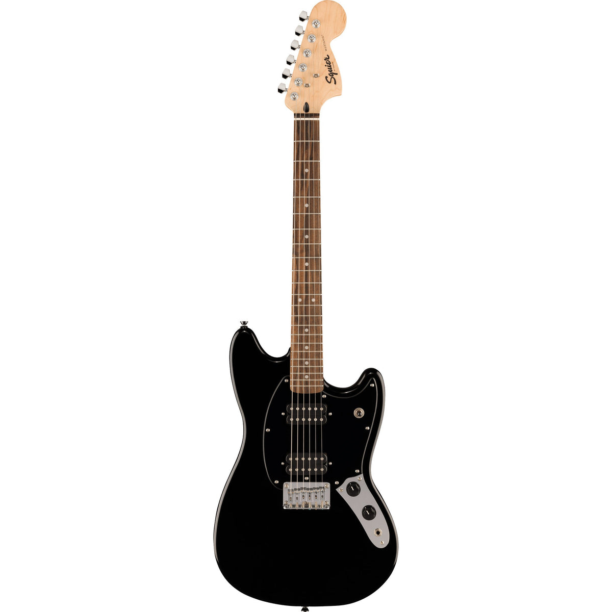 Squier Sonic Mustang HH Guitar - Laurel Fingerboard, Black Pickguard, Black - View 2 | MusicMarket