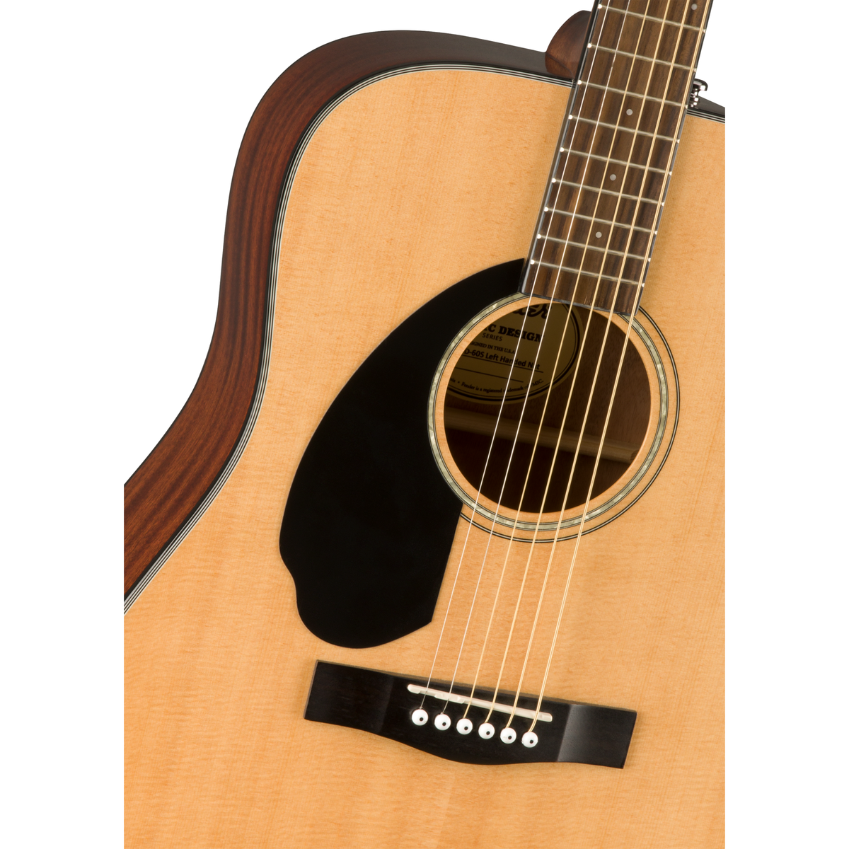Fender CD-60S Left Handed Acoustic Guitar - Walnut Fingerboard, Natural - View 7 | MusicMarket