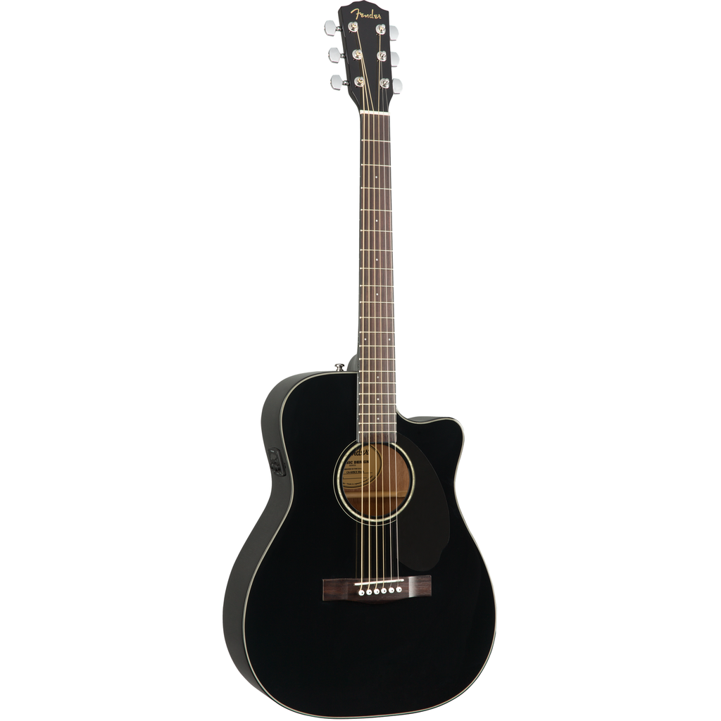Fender CC-60SCE Concert Acoustic Electric Guitar - Walnut Fingerboard, Black - View 3 | MusicMarket