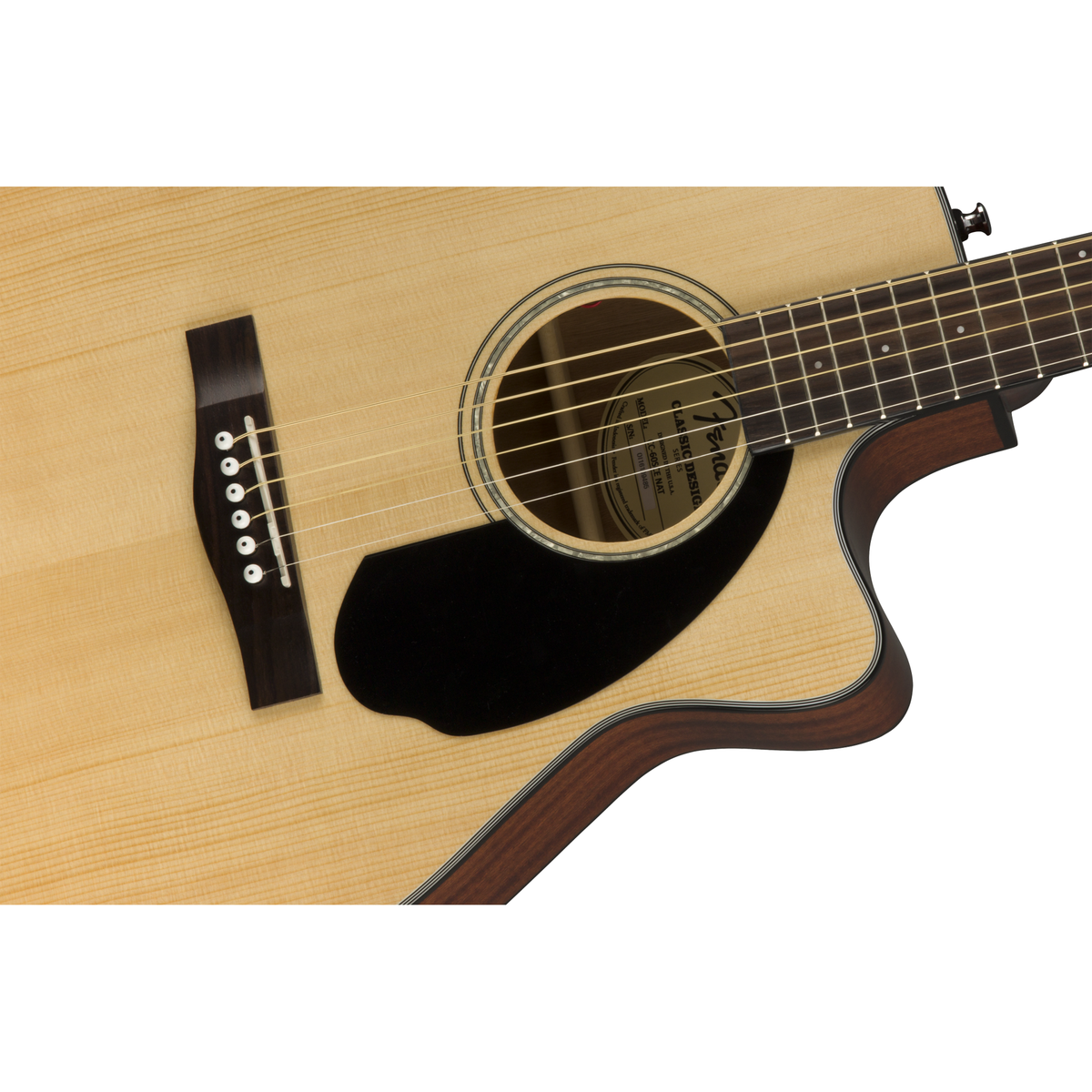 Fender CC-60SCE Concert Acoustic Electric Guitar - Walnut Fingerboard, Natural - View 7 | MusicMarket