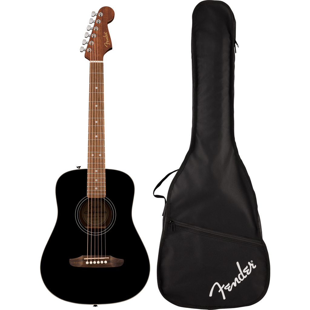 Fender California Standard Redondo Mini Acoustic Guitar - Spruce Top, Black - View 7 | MusicMarket