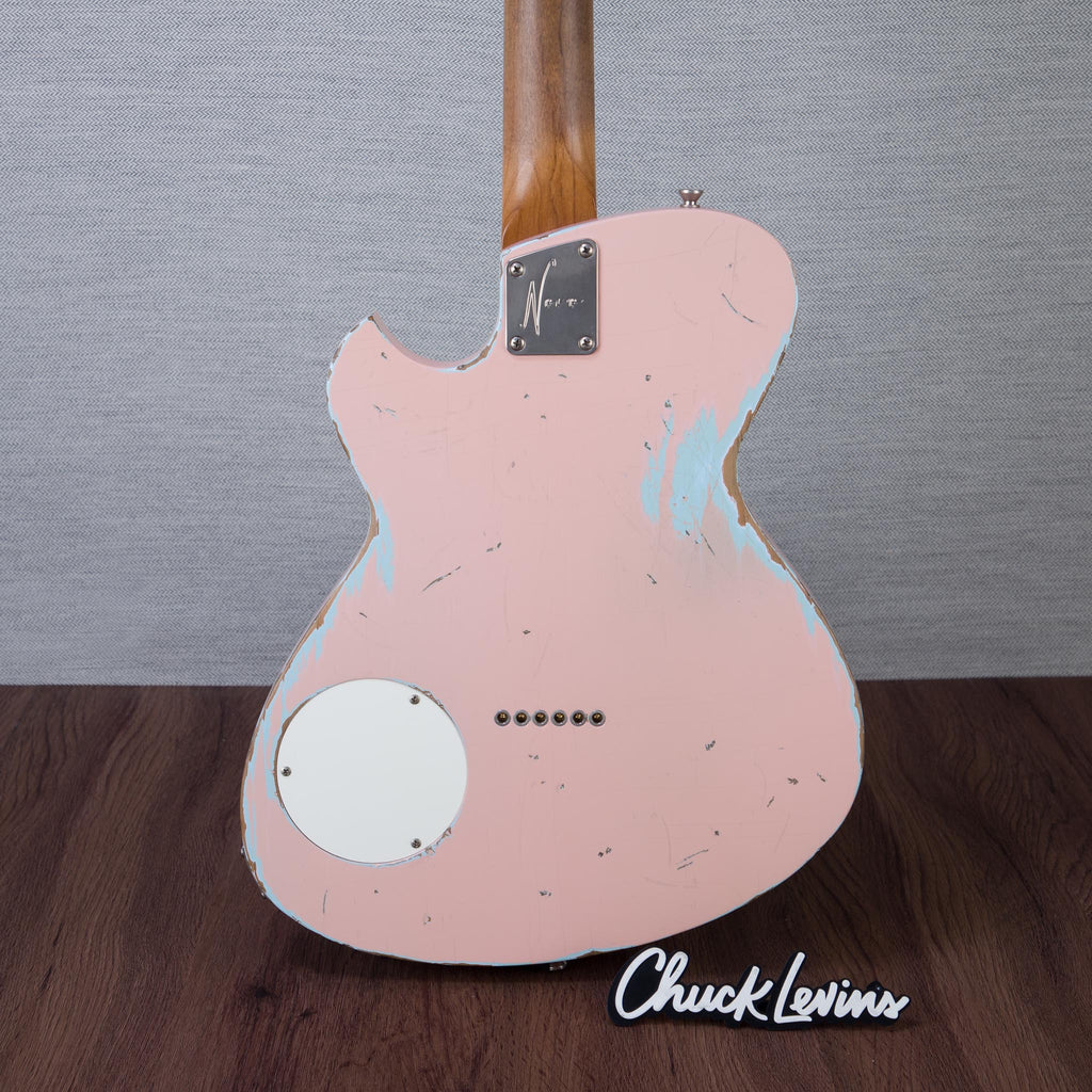Novo Guitars Solus F2 Electric Guitar - FOF Shell Pink over Sonic Blue - #26047 - View 5 | MusicMarket