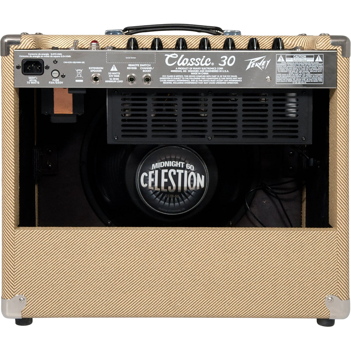 Peavey Classic® 30 1x12 Tube Combo Amp, Tweed - View 4 | MusicMarket