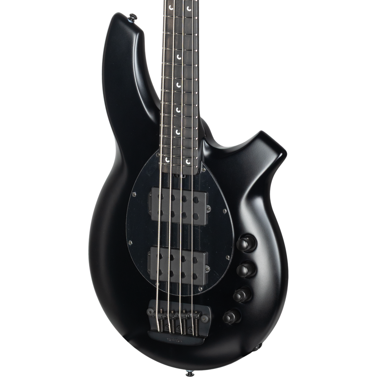 Ernie Ball Music Man Bongo HH 4-String Electric Bass Guitar - Stealth Black - View 7 | MusicMarket