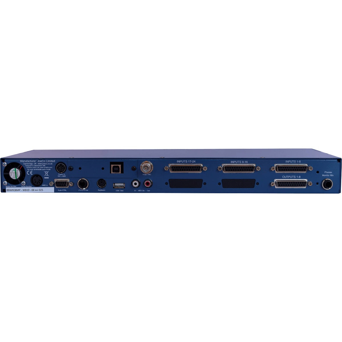 JoeCo Blue Box 24ch Interface Recorder - 8 MicPres, 16 Line In; 8 Bal Outs - View 2 | MusicMarket
