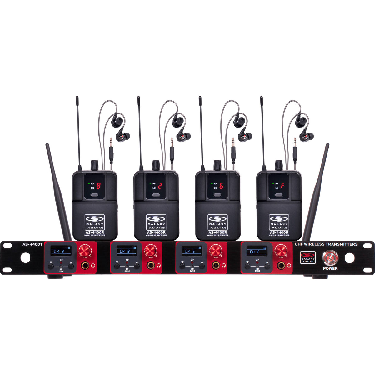 Galaxy Audio AS-4400 Quad Wireless In-Ear UHF Monitor System - MusicMarket