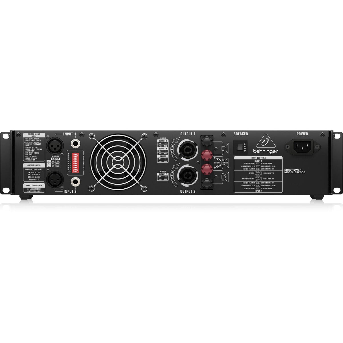 Behringer Europower EP2000 2000W Stereo Power Amplifier with ATR Technology - View 4 | MusicMarket