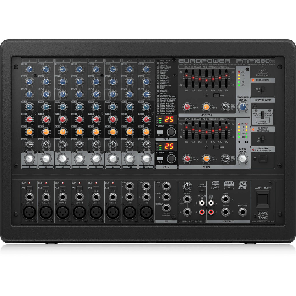 Behringer Europower PMP1680S 10-channel 1600W Powered Mixer - MusicMarket