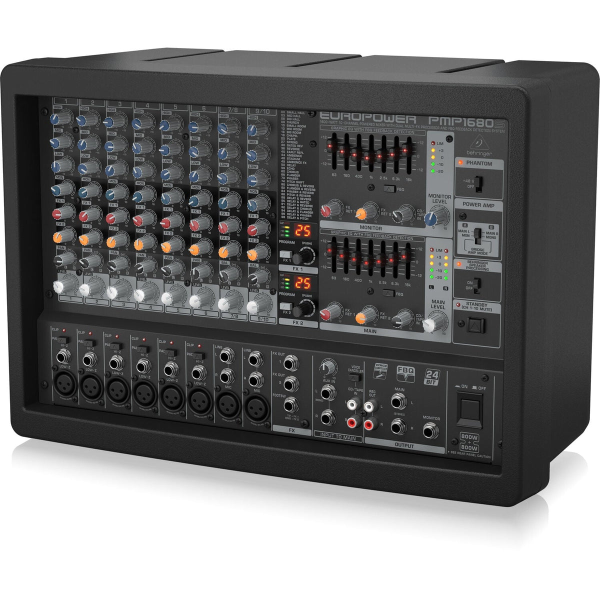 Behringer Europower PMP1680S 10-channel 1600W Powered Mixer - View 2 | MusicMarket
