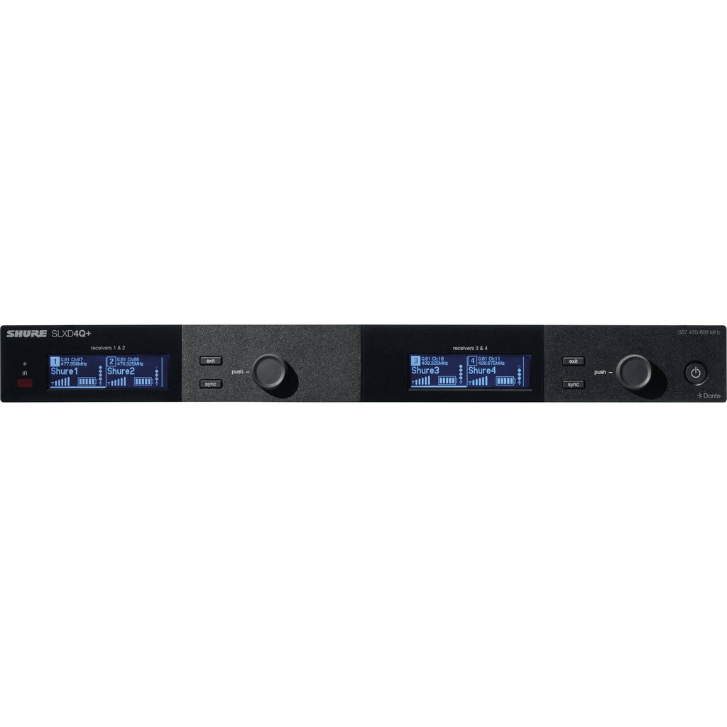 Shure SLXD4QDAN+ Quad Wireless Receiver with Dante - G57 Band - MusicMarket