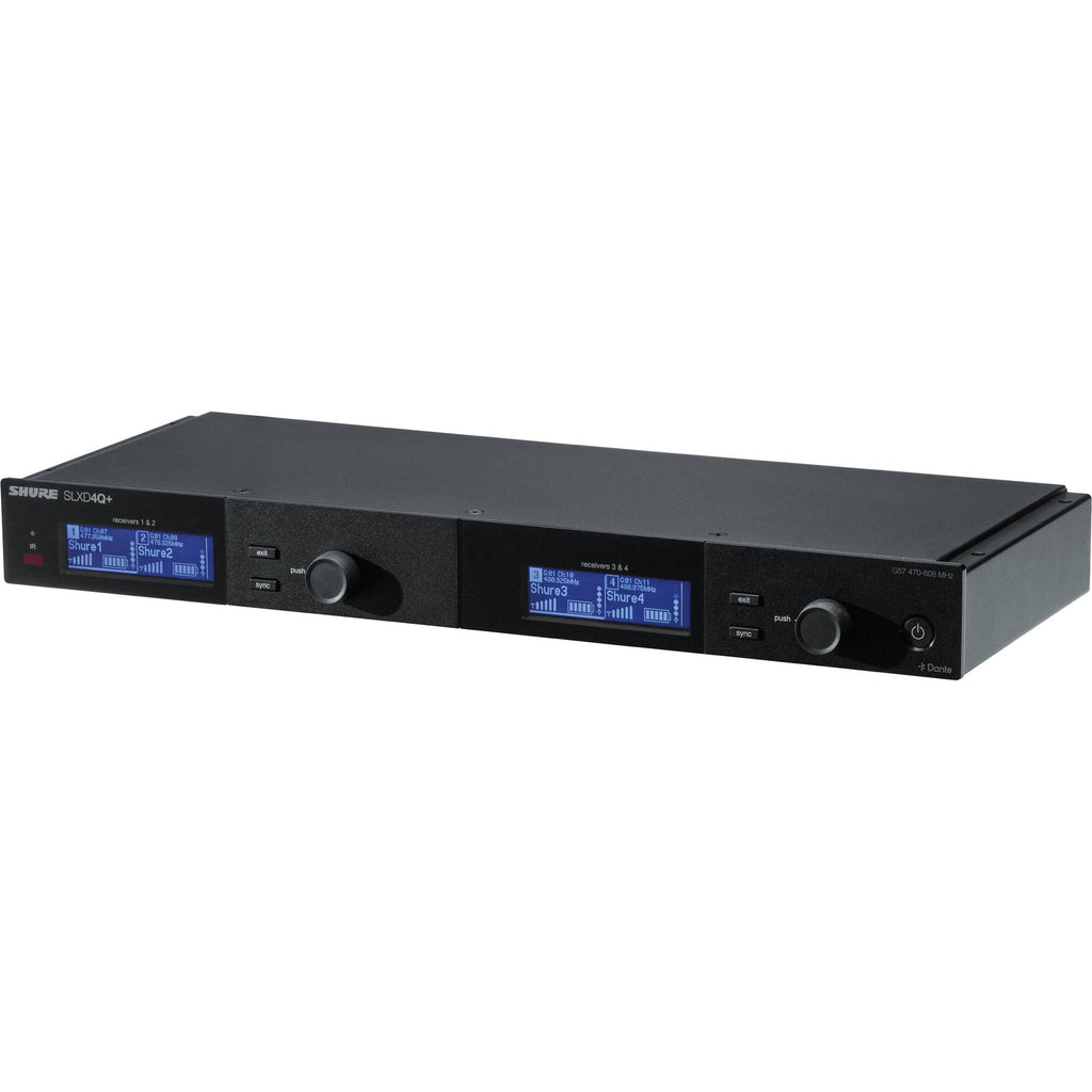 Shure SLXD4QDAN+ Quad Wireless Receiver with Dante - G57 Band - View 4 | MusicMarket
