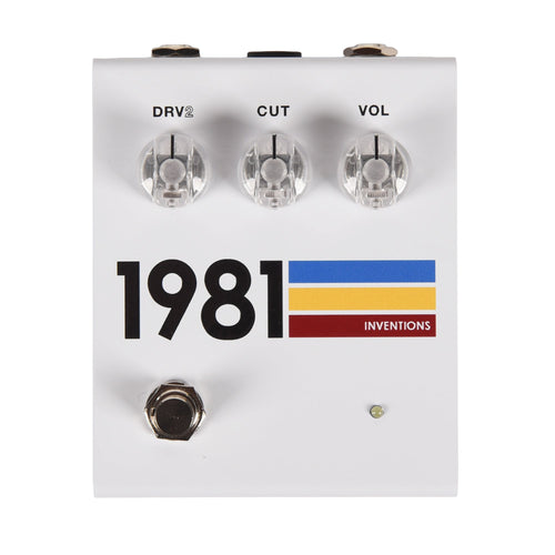 1981 Inventions DRV Overdrive Pedal White Hyperfade - MUSICTONER