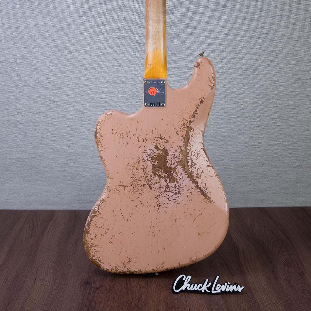 Fender Custom Shop Time Machine Series 1962 Bass VI Super Heavy Relic Electric Bass Guitar - Aged Dirty Shell Pink