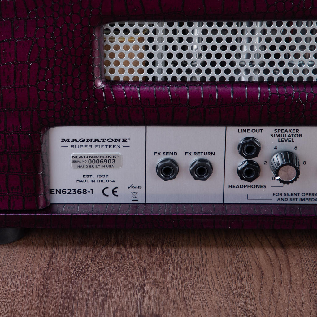 Magnatone Super Fifteen 15-Watt Tube Guitar Amplfier Head - Purple - View 6 | MusicMarket