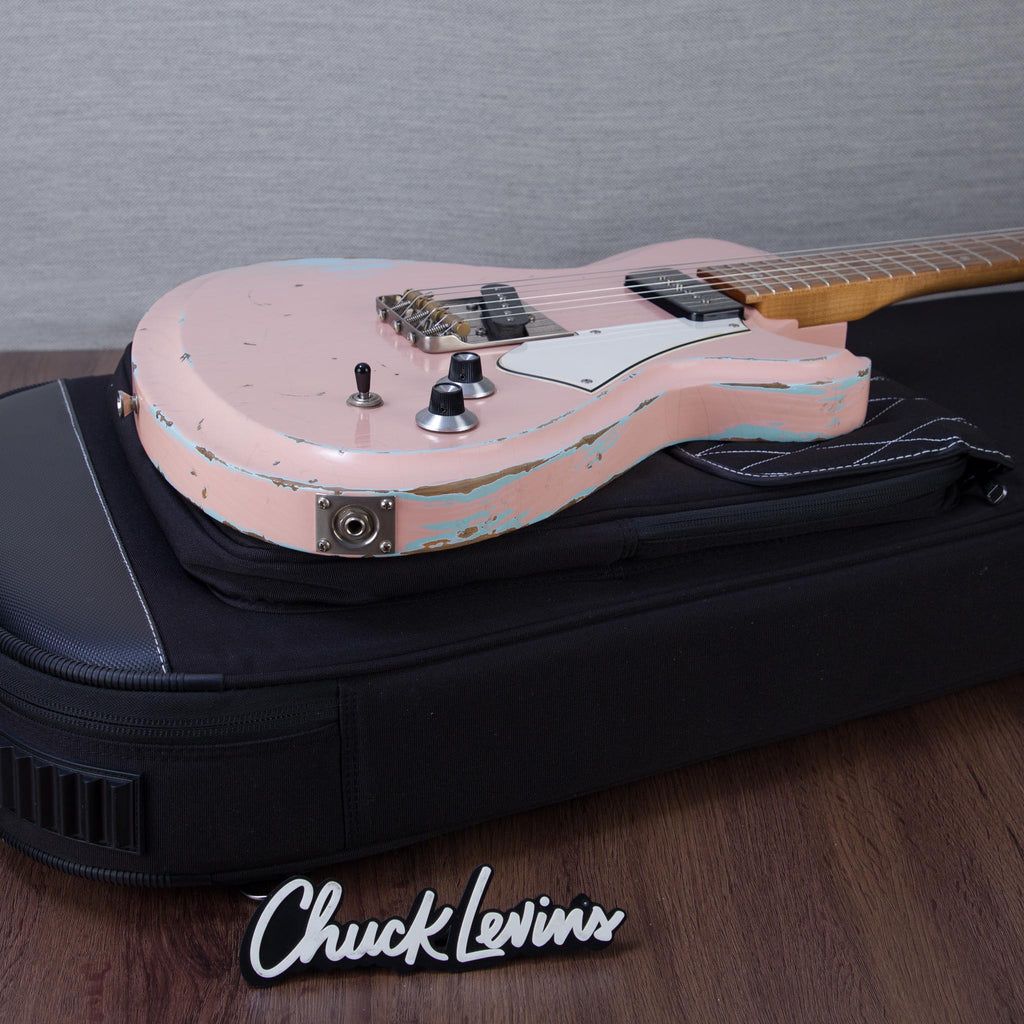 Novo Guitars Solus F2 Electric Guitar - FOF Shell Pink over Sonic Blue - #26047 - View 9 | MusicMarket