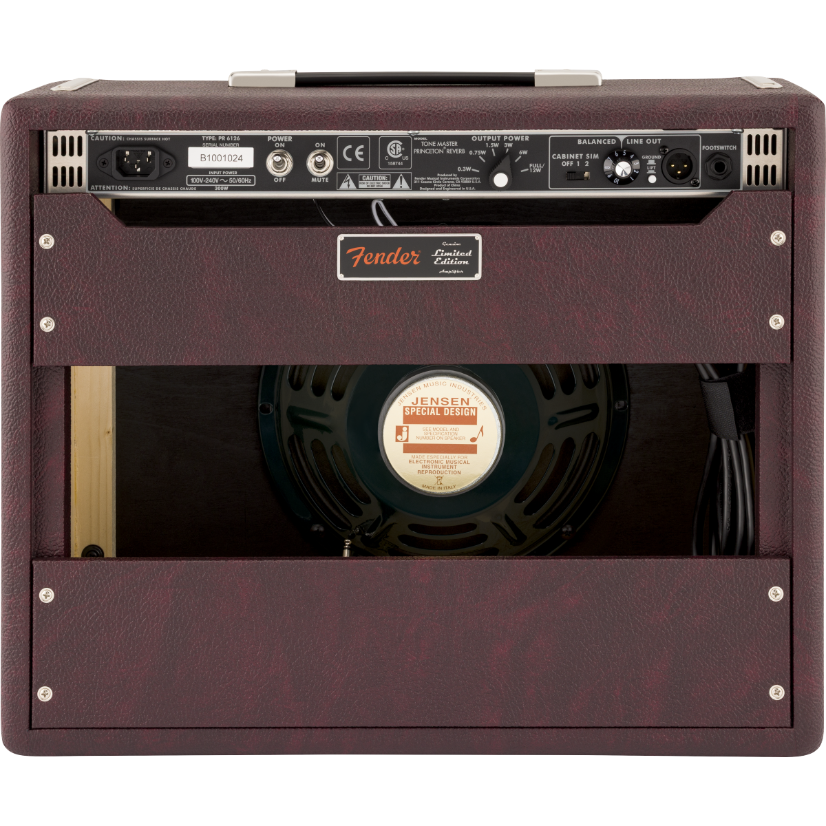 Fender FSR Tone Master Princeton 12-Watt Combo Amp, 120V - Wine - View 3 | MusicMarket