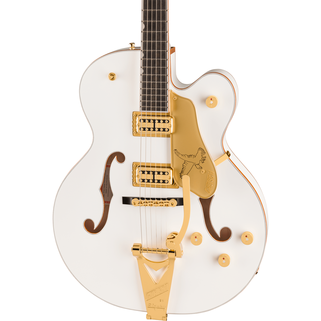 Gretsch Falcon Hollow Body Electric Guitar w/ String-Thru Bigsby - White - MusicMarket