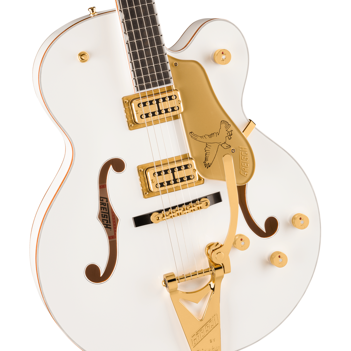 Gretsch Falcon Hollow Body Electric Guitar w/ String-Thru Bigsby - White - View 6 | MusicMarket