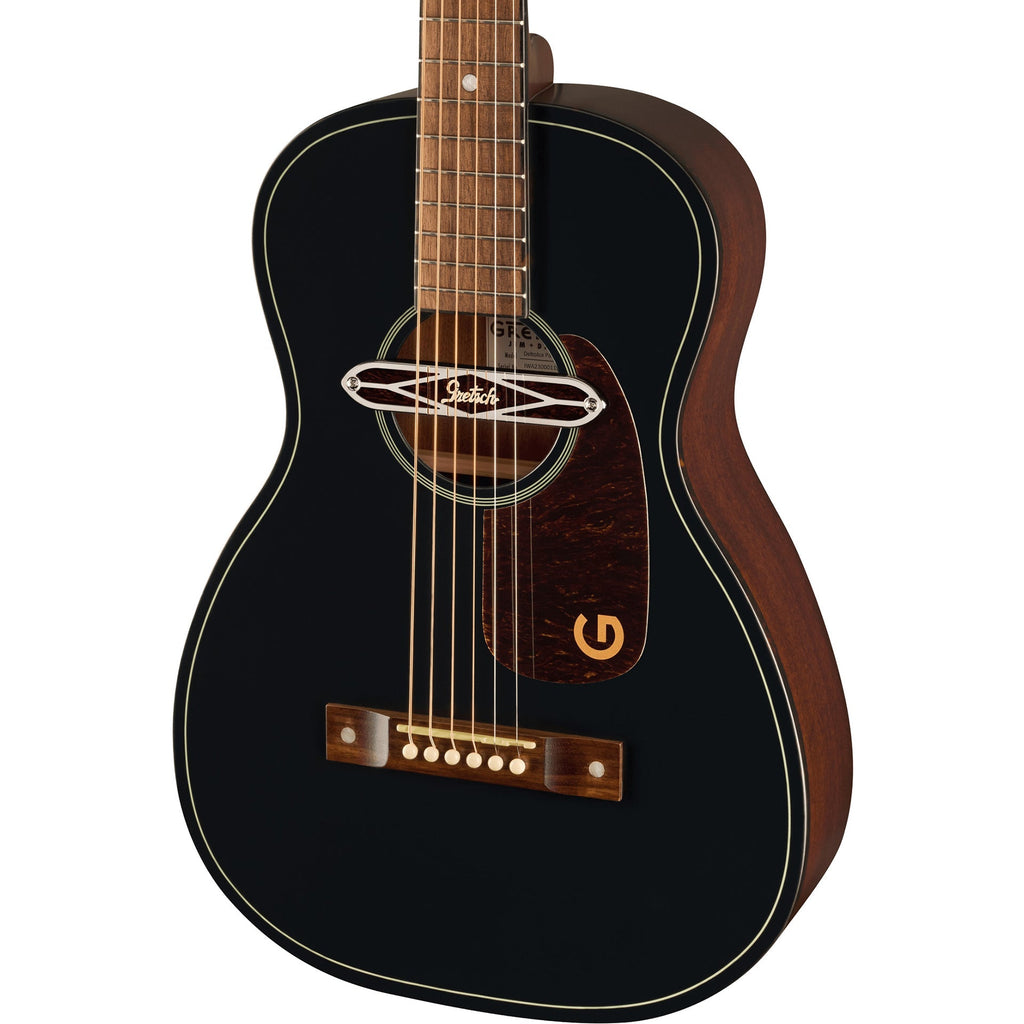 Gretsch Jim Dandy™ Deltoluxe Parlor Acoustic Electric Guitar, Black Top - MusicMarket