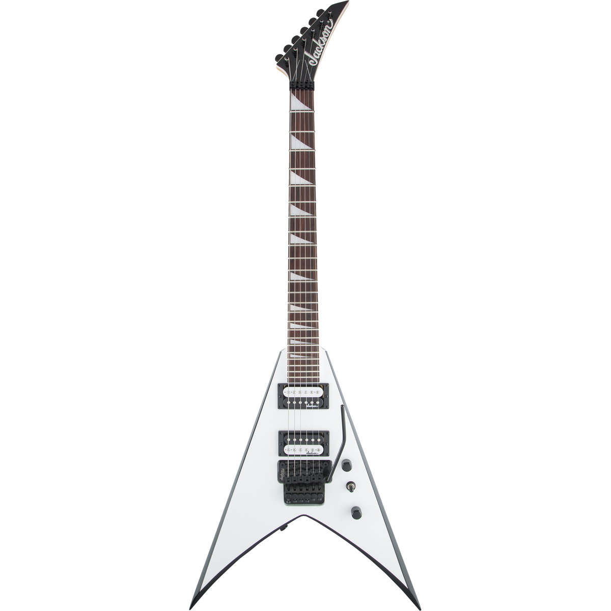 Jackson JS Series King V JS32 Electric Guitar - White with Black Bevels - View 2 | MusicMarket