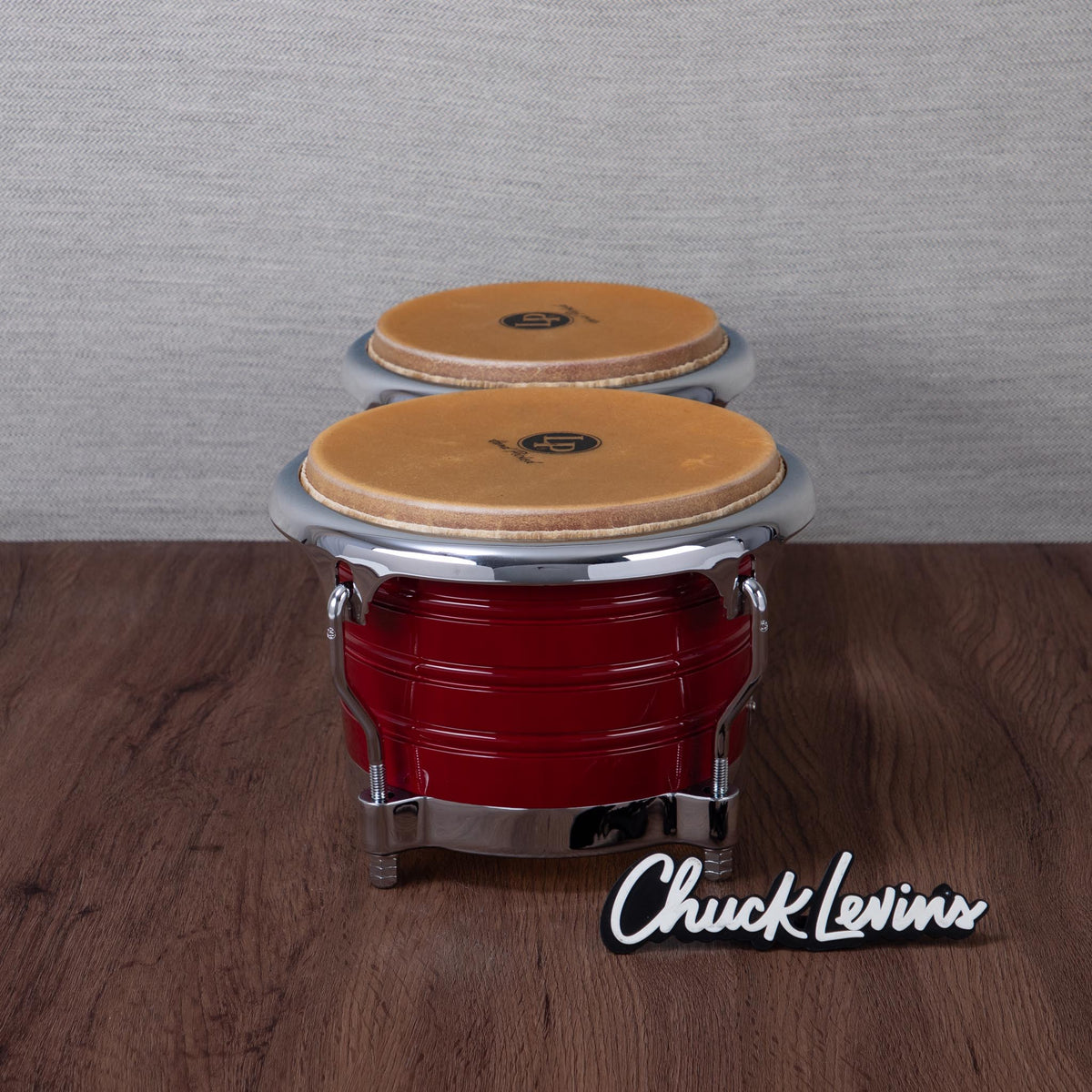 LP Generation II Bongos - Wine Red with Chrome Hardware - View 2 | MusicMarket