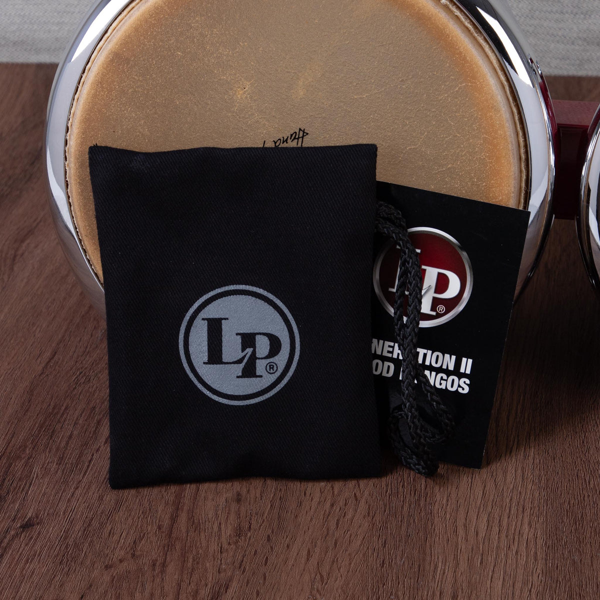 LP Generation II Bongos - Wine Red with Chrome Hardware - View 7 | MusicMarket