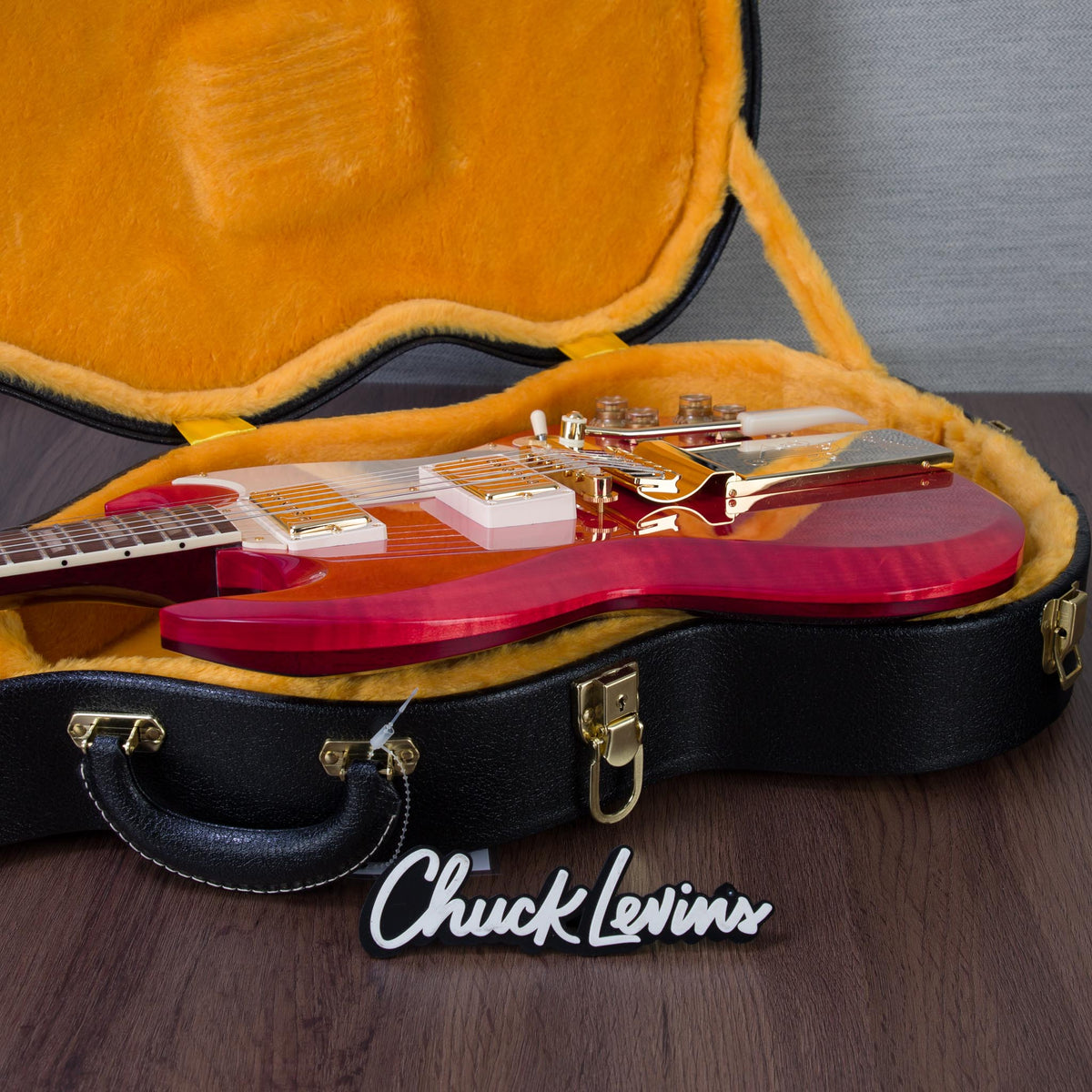 Gibson Custom Shop 1964 SG Standard Reissue Maestro Vibrola Electric Guitar, Gold Hardware - Watermelon King -