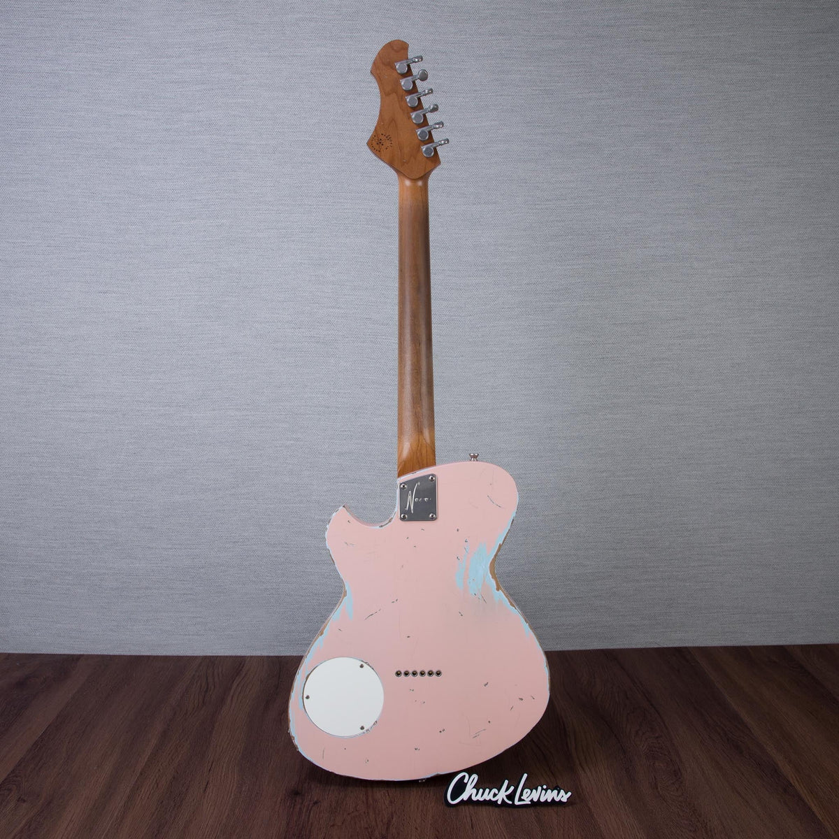 Novo Guitars Solus F2 Electric Guitar - FOF Shell Pink over Sonic Blue - #26047 - View 6 | MusicMarket