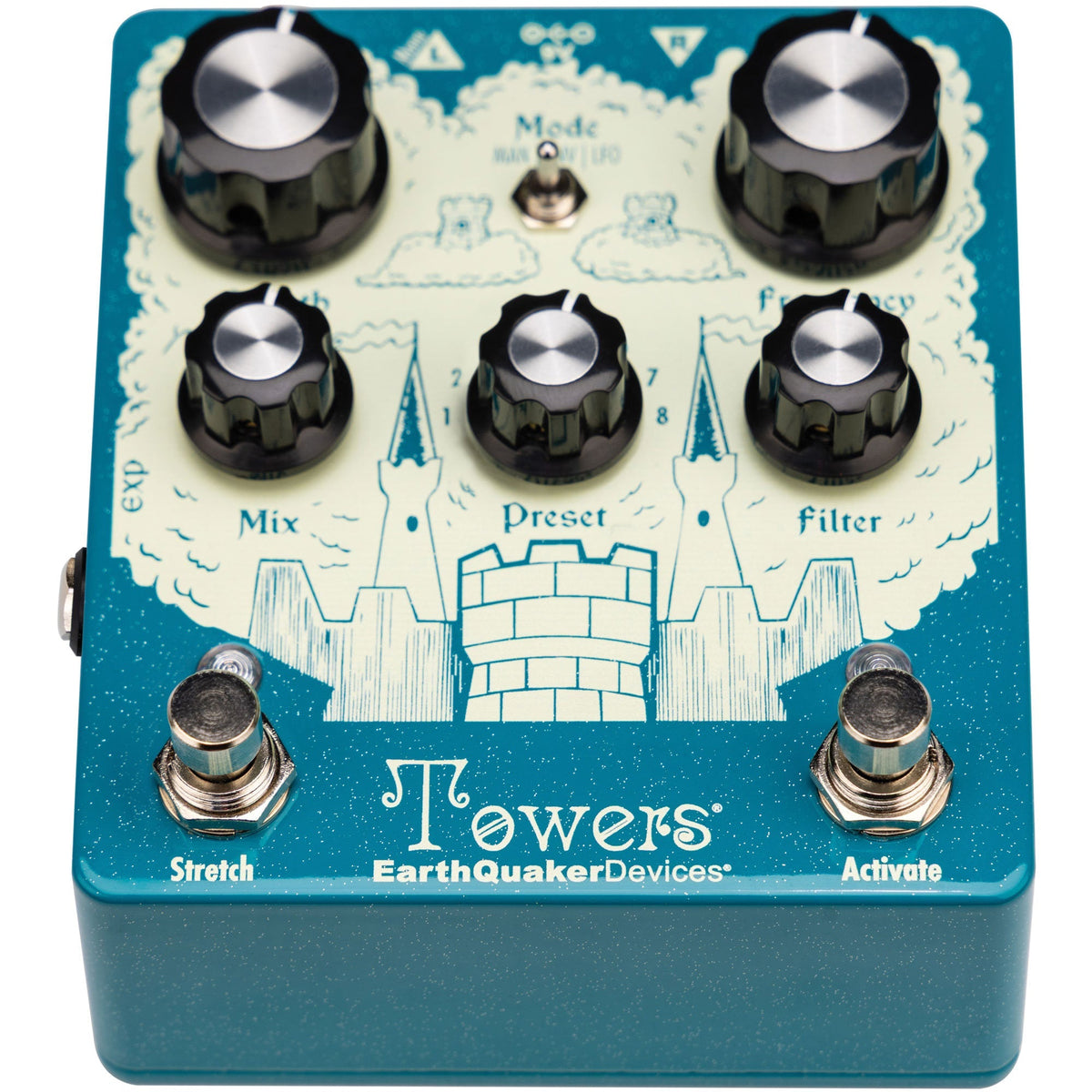 EarthQuaker Devices Towers Soundscape Generator Stereo Reverberant Filter Effects Pedal - View 2 | MusicMarket