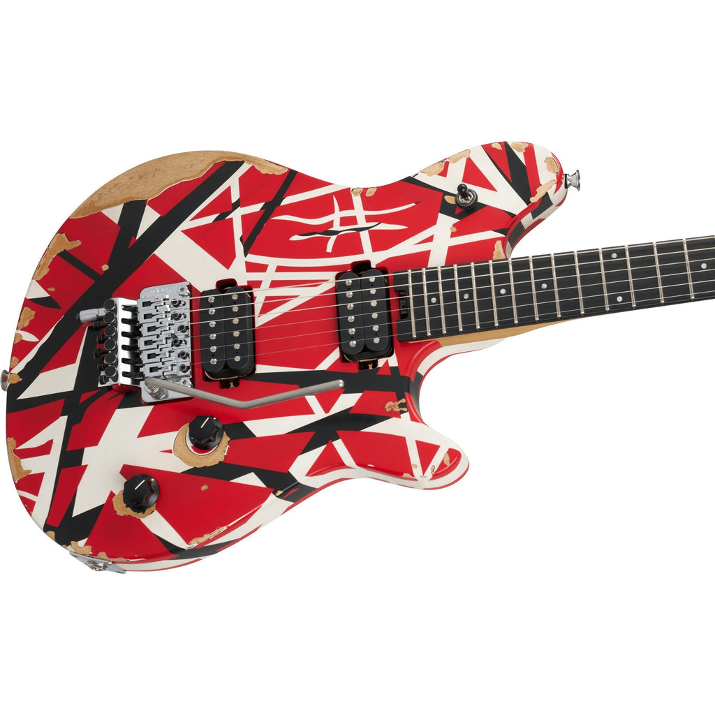 EVH Limited Edition Special Striped Series Wolfgang Electric Guitar - Red, Black, and White Aged - View 4 | MusicMarket