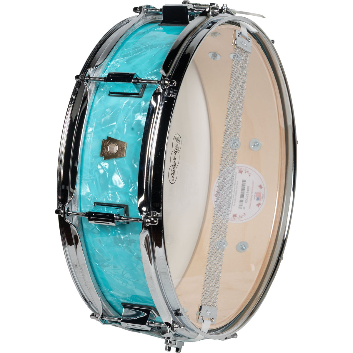 Ludwig Classic Maple Limited Edition 4x14 Snare Drum - Teal Pearl - View 3 | MusicMarket