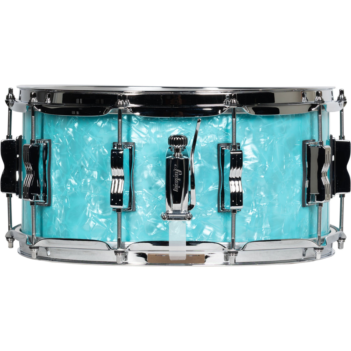 Ludwig Classic Maple Limited Edition 6.5x14 Snare Drum - Teal Pearl - View 2 | MusicMarket