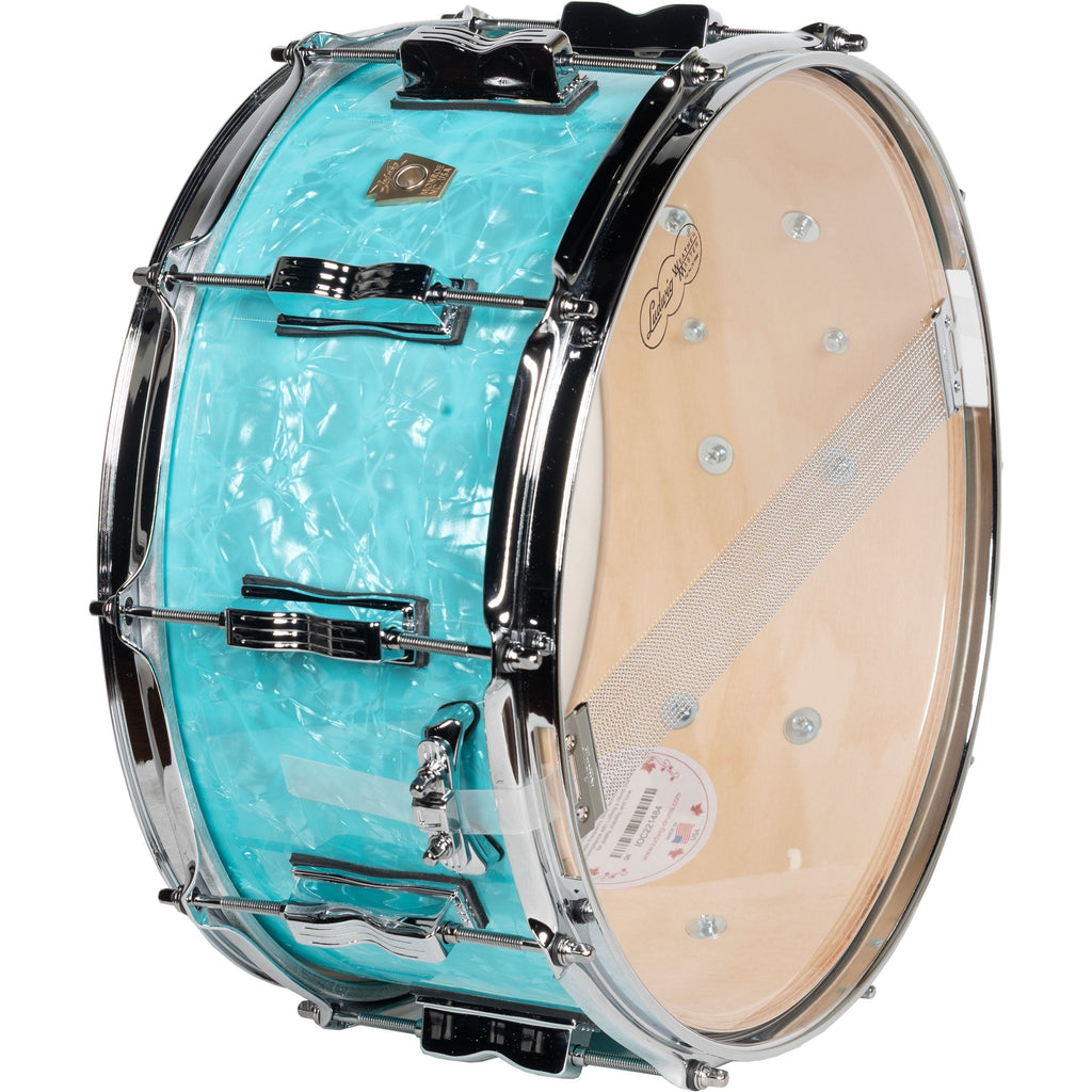Ludwig Classic Maple Limited Edition 6.5x14 Snare Drum - Teal Pearl - View 3 | MusicMarket
