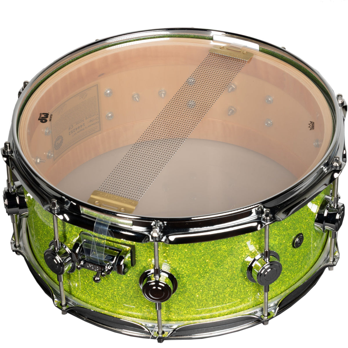 Drum Workshop Collectors Series 6x14 Snare Drum - Lime Green Glass - View 4 | MusicMarket