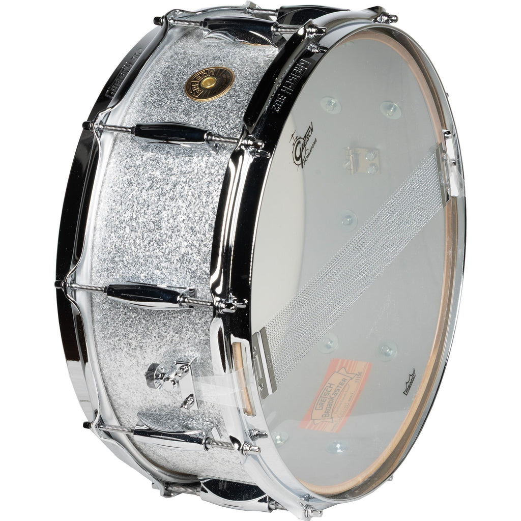 Gretsch Broadkaster 5.5x14 Snare Drum - Silver Sparkle - View 2 | MusicMarket