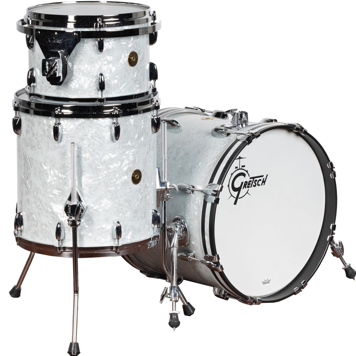 Gretsch USA Custom 3-Piece Shell Kit - 60’s White Marine Pearl - MusicMarket