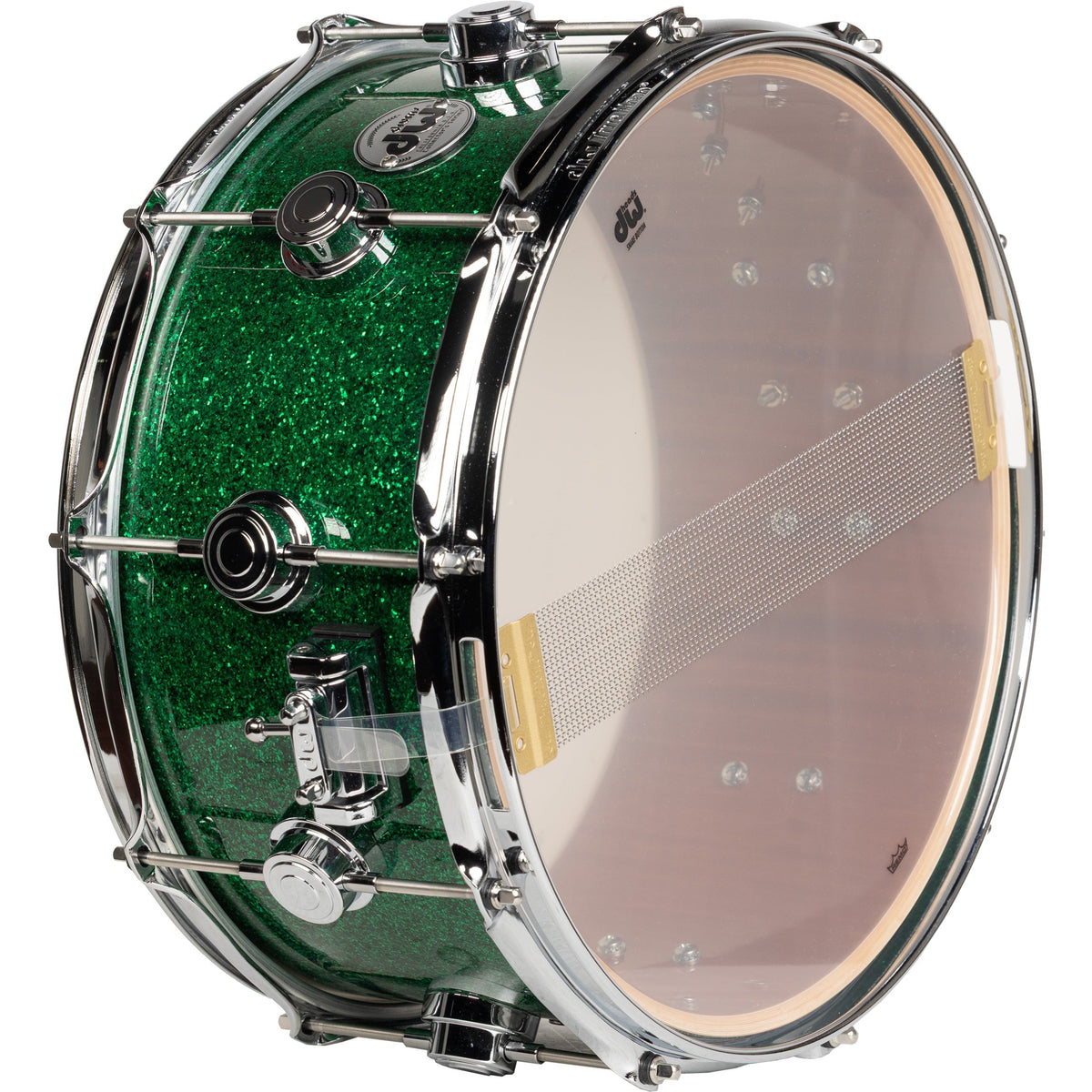 Drum Workshop Collectors Series 6.5x14 Snare Drum - Green Glass - View 3 | MusicMarket