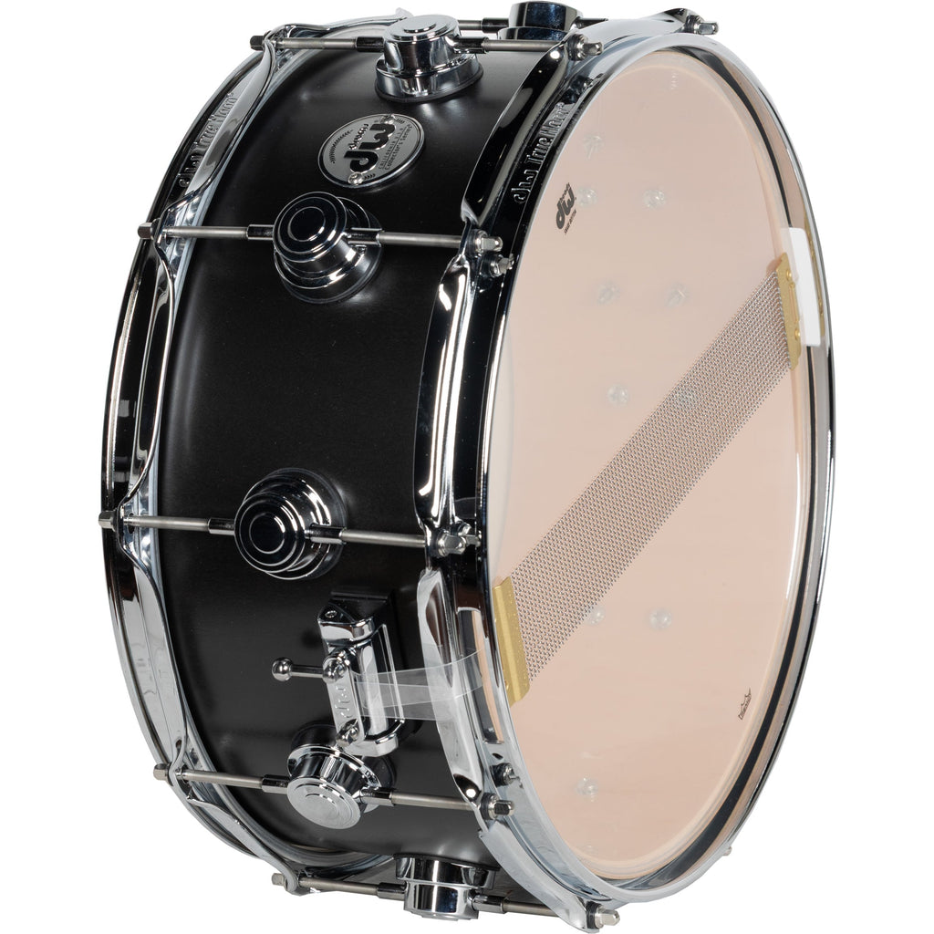 Drum Workshop Collectors Series SonicPly 6x14 Snare Drum - Satin Ebony - View 3 | MusicMarket
