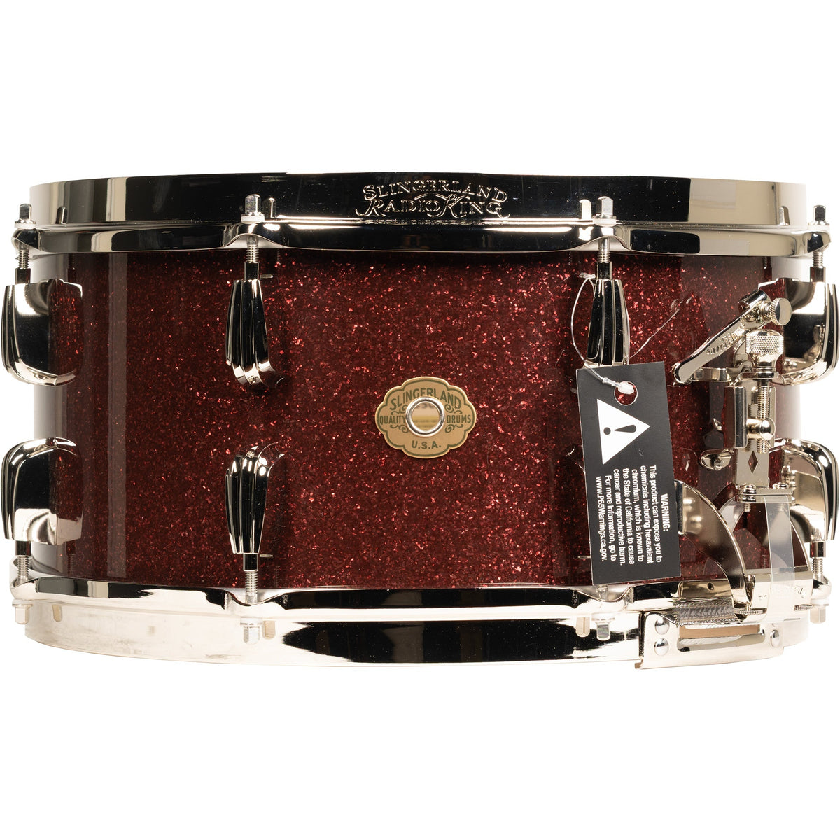 Slingerland Radio King 7x14 Solid Maple Snare Drum - Maroon Glass - MusicMarket
