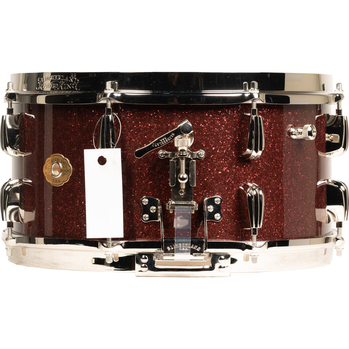 Slingerland Radio King 7x14 Solid Maple Snare Drum - Maroon Glass - View 2 | MusicMarket