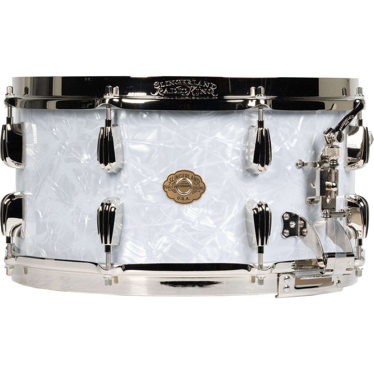 Slingerland Radio King 7x14 Snare Drum - White Marine Pearl Wrap - MusicMarket