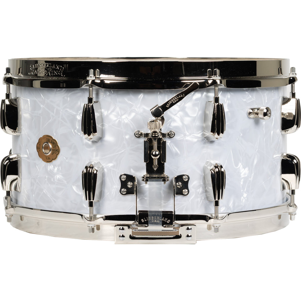 Slingerland Radio King 7x14 Snare Drum - White Marine Pearl Wrap - View 2 | MusicMarket