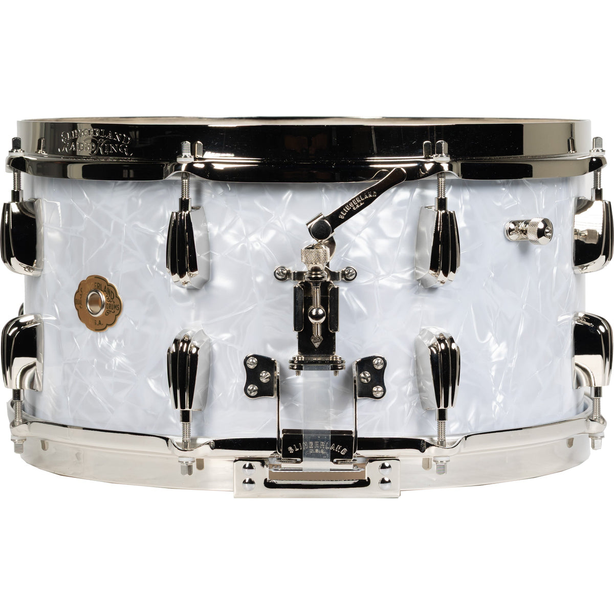 Slingerland Radio King 7x14 Snare Drum - White Marine Pearl Wrap - View 2 | MusicMarket