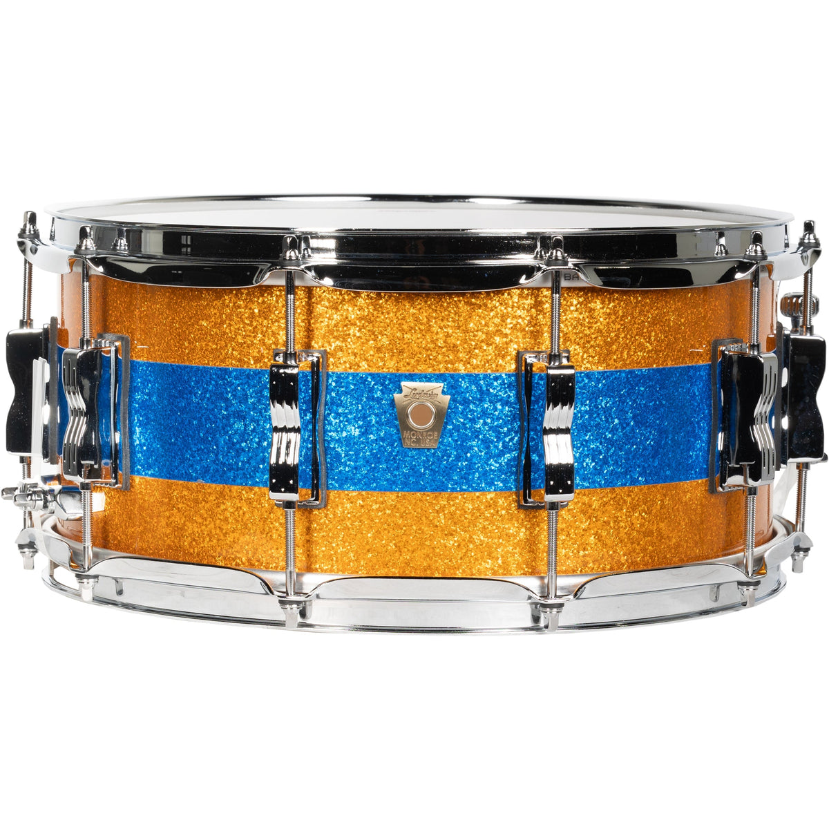Ludwig Classic Maple Limited Edition 6.5x14 Snare Drum - Gold Blue Gold Sparkle - MusicMarket