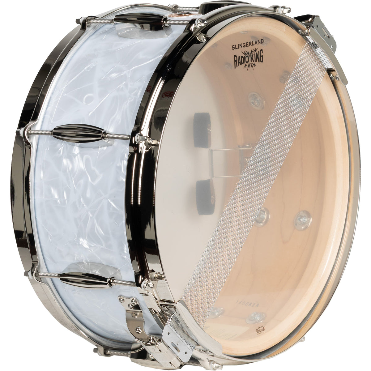 Slingerland Gene Krupa Limited Edition 6.5x14 Snare Drum - White Marine Pearl - View 3 | MusicMarket