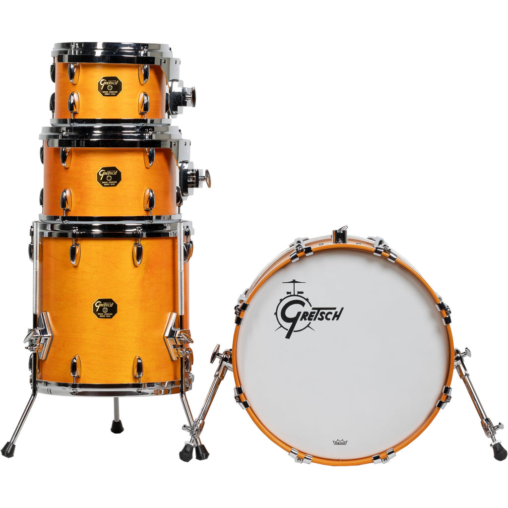 Gretsch USA Custom 4-Piece Shell Kit - Satin Sun Amber - View 3 | MusicMarket